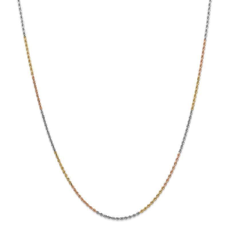 14k Tri-Color 1.8mm Diamond Cut Rope Chain - Seattle Gold Grillz