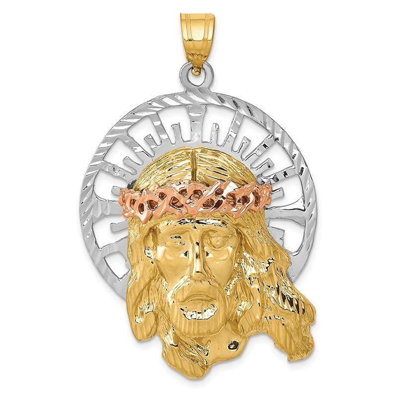 14k Tri-color Jesus Pendant. Weight: 11.51, Length: 55, Width: 34 - Seattle Gold Grillz