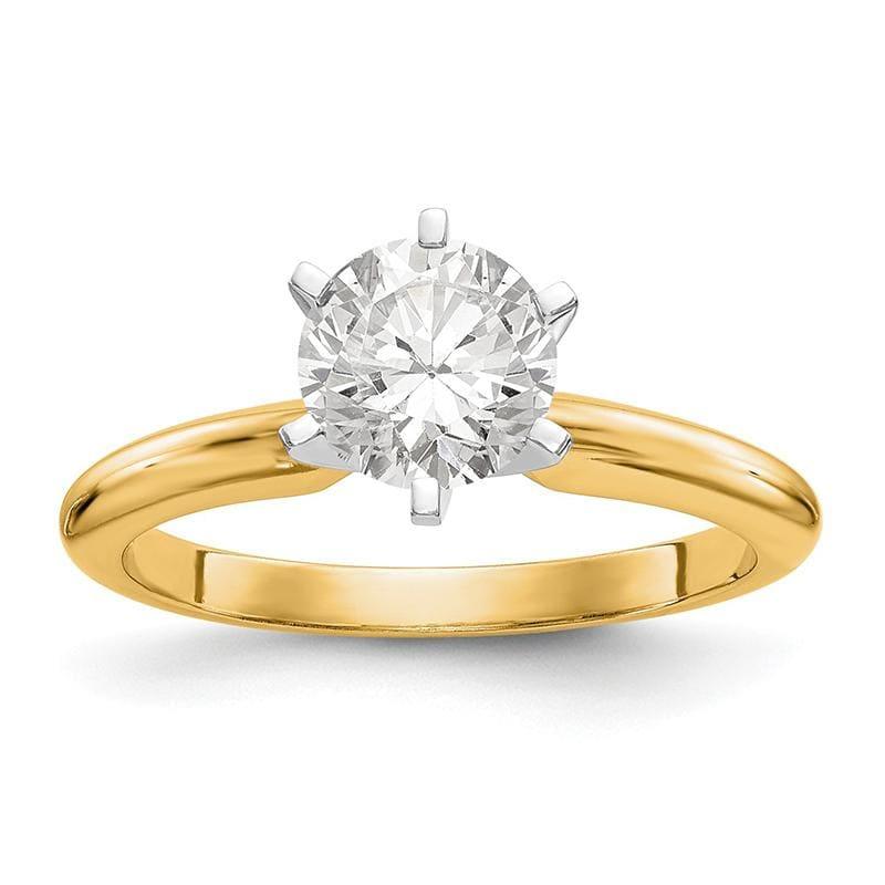 14k Two-Tone 1-4ct. Heavy-Weight Half-Round 6-Prong Mounting - Seattle Gold Grillz
