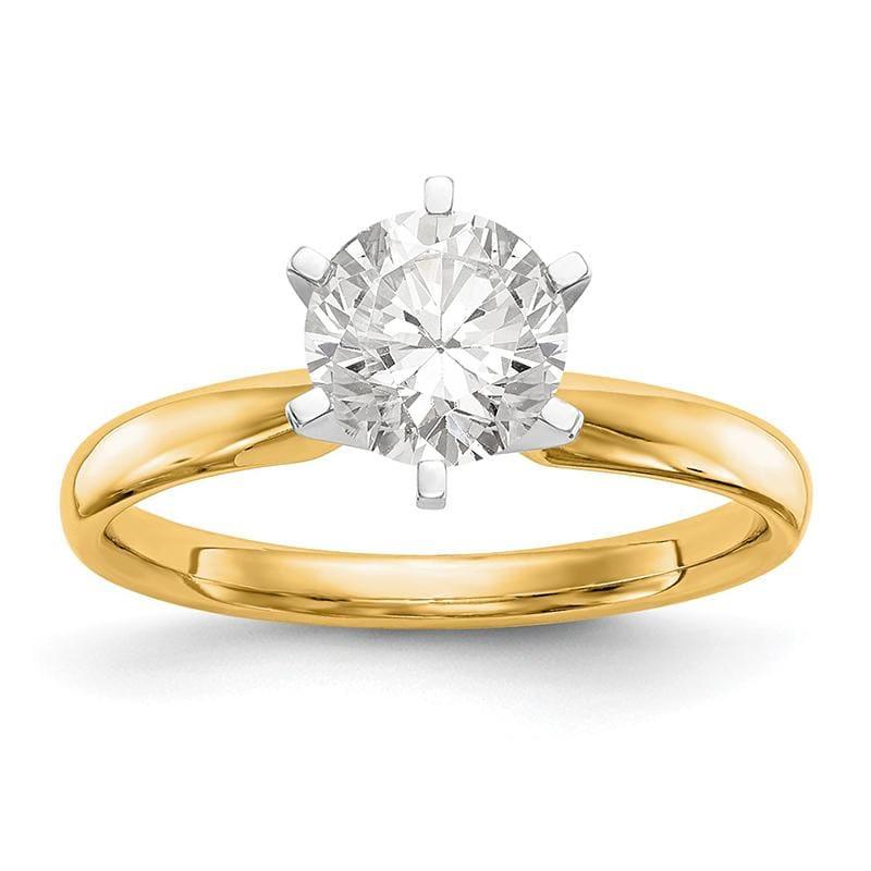 14k Two-Tone 1.5ct. Lightweight Comfort-Fit 6-Prong Ring Mounting - Seattle Gold Grillz