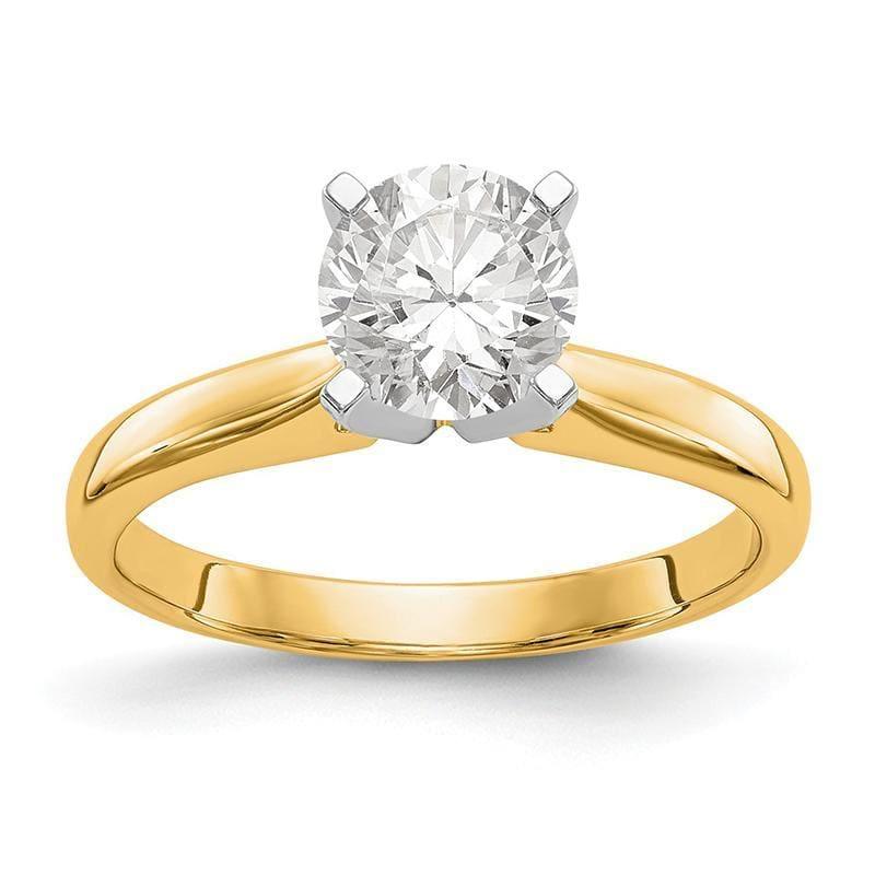 14k Two-Tone 1ct. Medium-Weight Airline Half-Round Ring Mounting - Seattle Gold Grillz