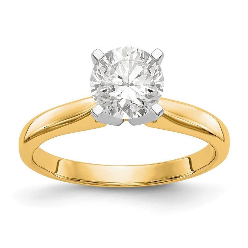 14k Two-Tone 3-4ct. Medium-Weight Airline Solitaire Mounting - Seattle Gold Grillz