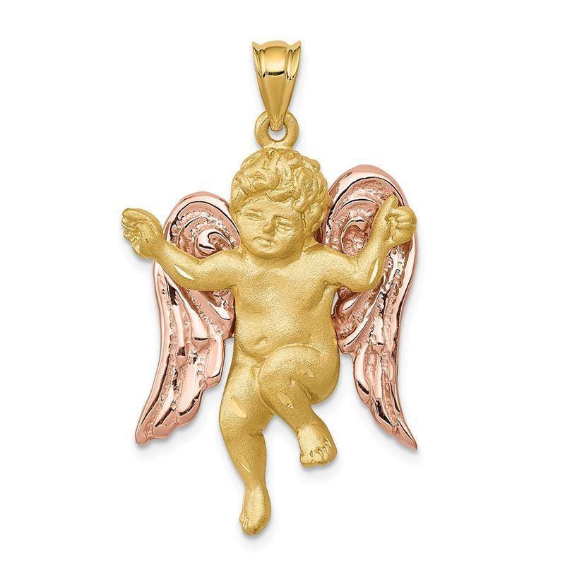 14k Two-tone Angel Pendant - Seattle Gold Grillz