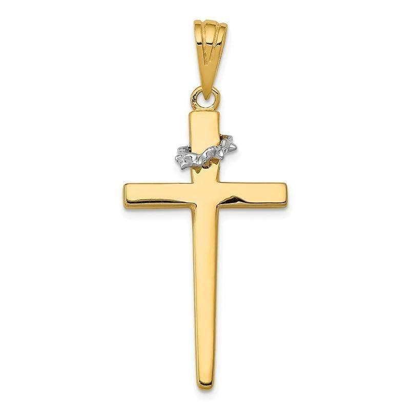 14k Two-tone Cross Pendant. Weight: 3.23, Length: 44, Width: 19 - Seattle Gold Grillz