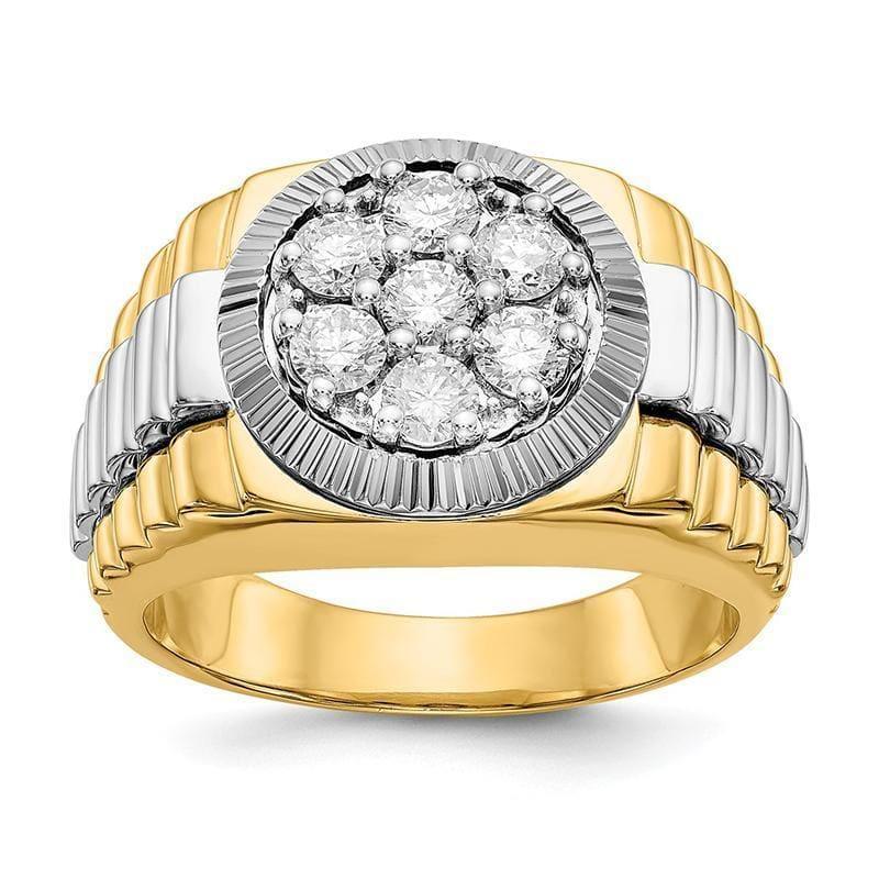 14k Two-Tone Diamond Men's Ring - Seattle Gold Grillz