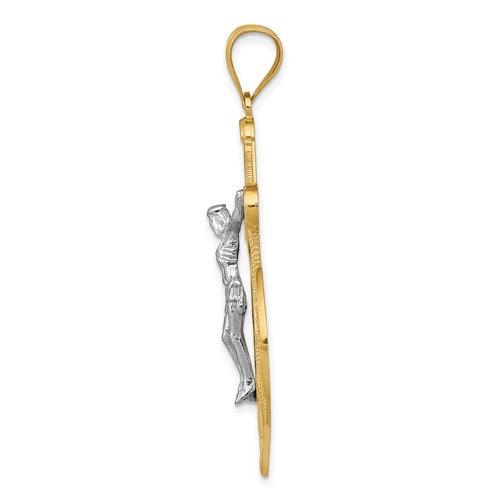 14k Two-tone Mariner's Cross Pendant - Seattle Gold Grillz