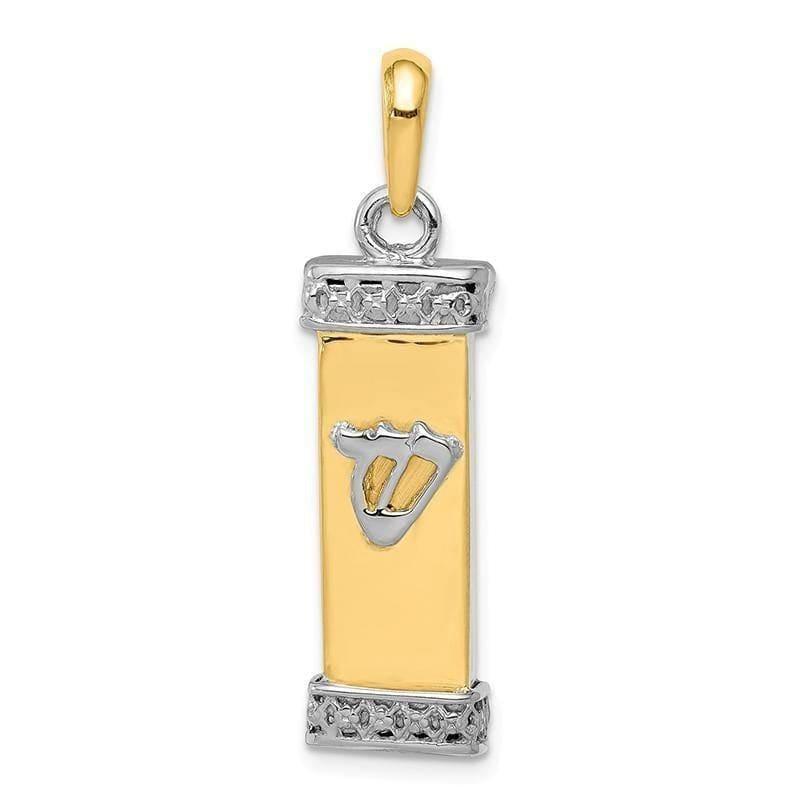 14k Two-tone Mezuzah Pendant - Seattle Gold Grillz