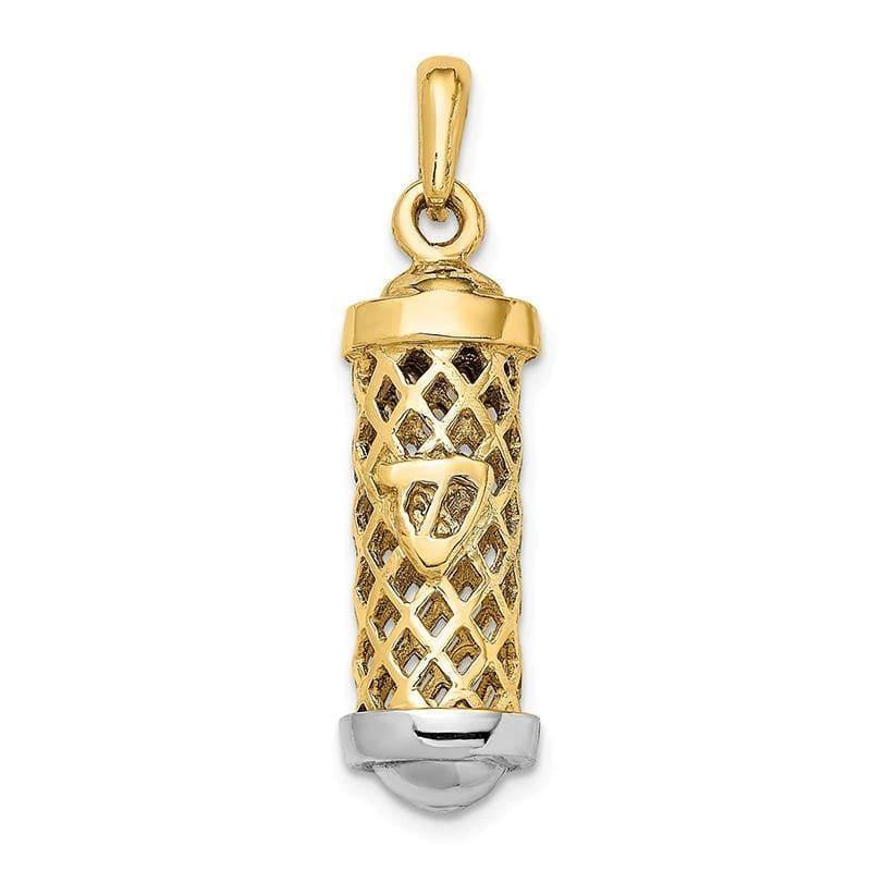 14k Two-tone Mezuzah Pendant - Seattle Gold Grillz