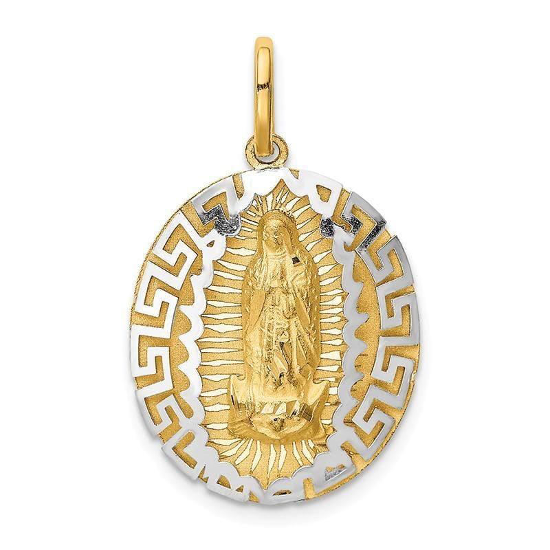 14k Two-Tone Our Lady Of Guadalupe Pendant - Seattle Gold Grillz