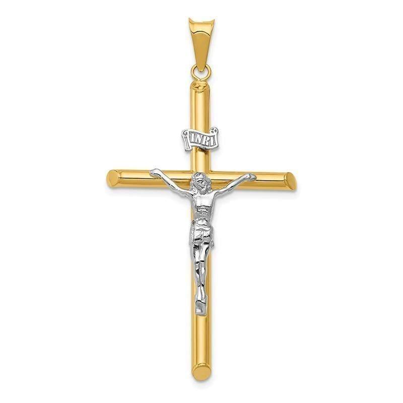 14k Two-Tone Polished Jesus Crucifix Pendant - Seattle Gold Grillz