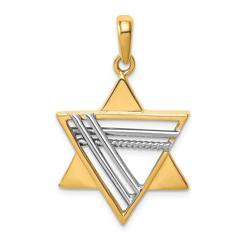 14k Two-tone Star of David Pendant - Seattle Gold Grillz
