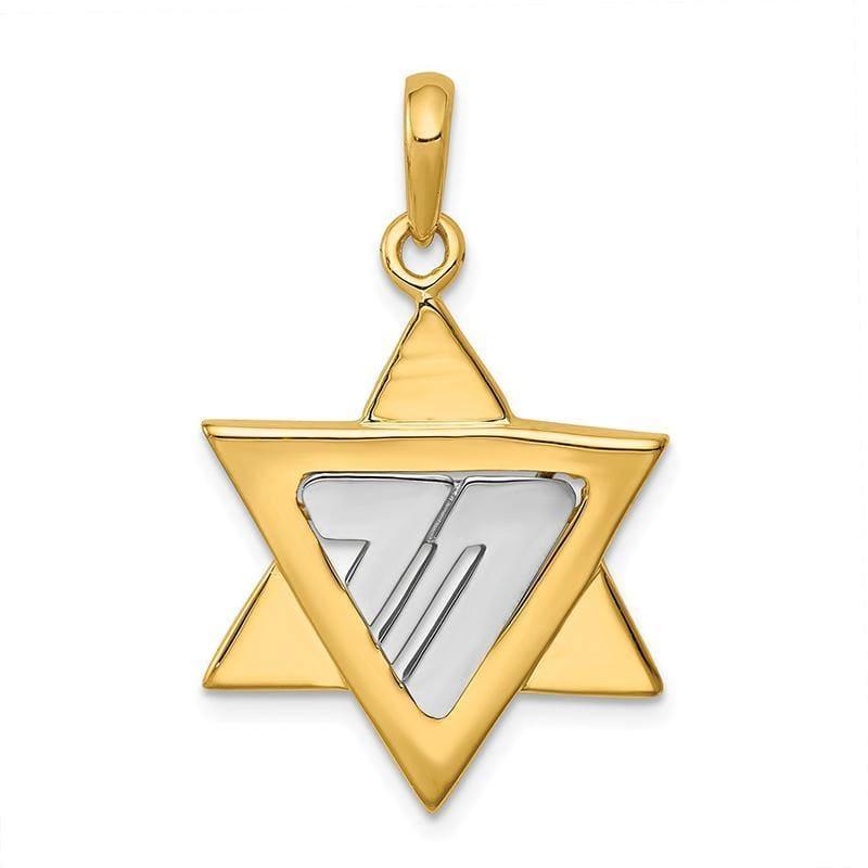 14k Two-tone Star of David Pendant - Seattle Gold Grillz
