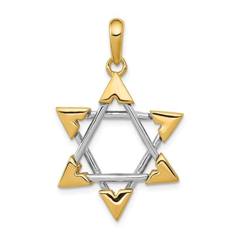 14k Two-tone Star of David Pendant - Seattle Gold Grillz
