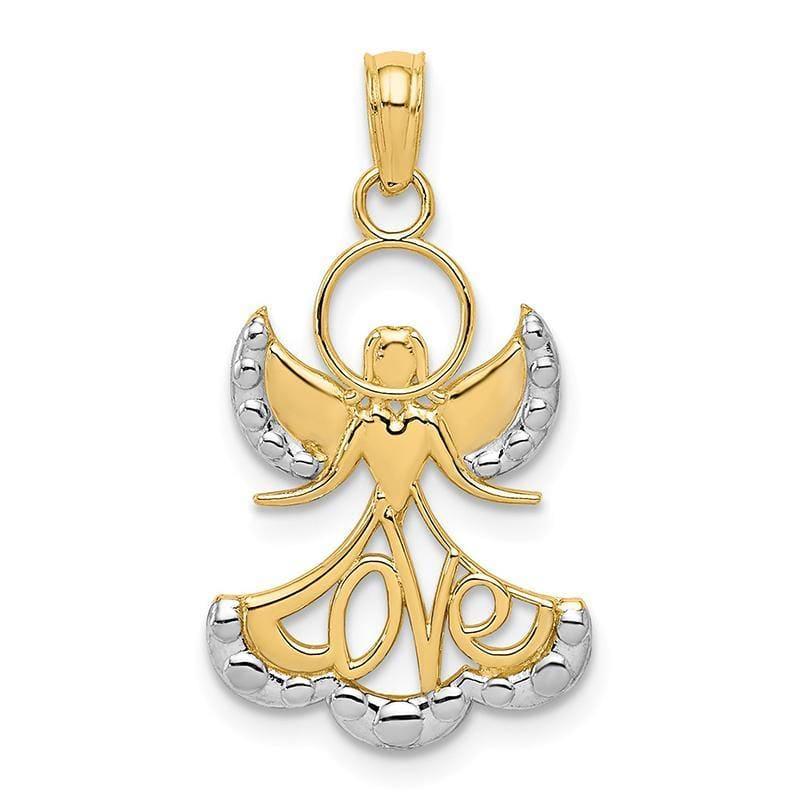 14k w-Rhodium Love Angel Pendant - Seattle Gold Grillz