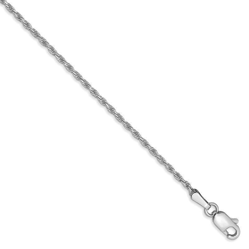 14k WG 1.30mm Machine-made Rope Bracelet - Seattle Gold Grillz