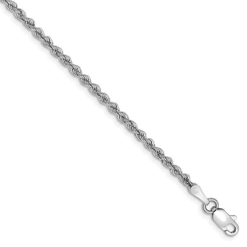 14k WG 2.25mm Handmade Regular Rope Bracelet - Seattle Gold Grillz