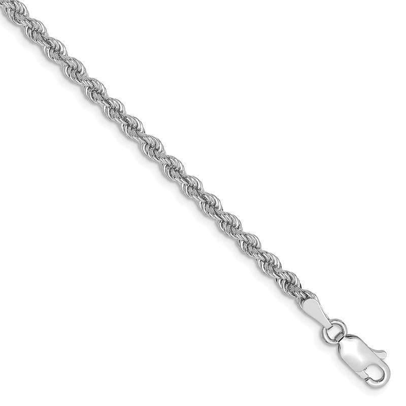 14K WG 2.75mm Handmade Regular Rope Bracelet - Seattle Gold Grillz