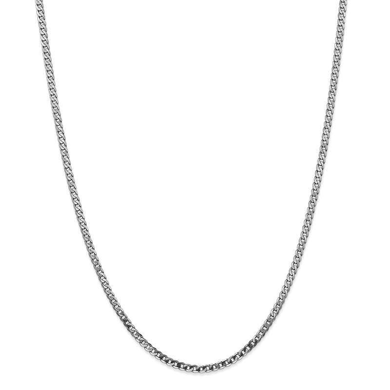 14k WG 2.9mm Flat Curb Chain - Seattle Gold Grillz