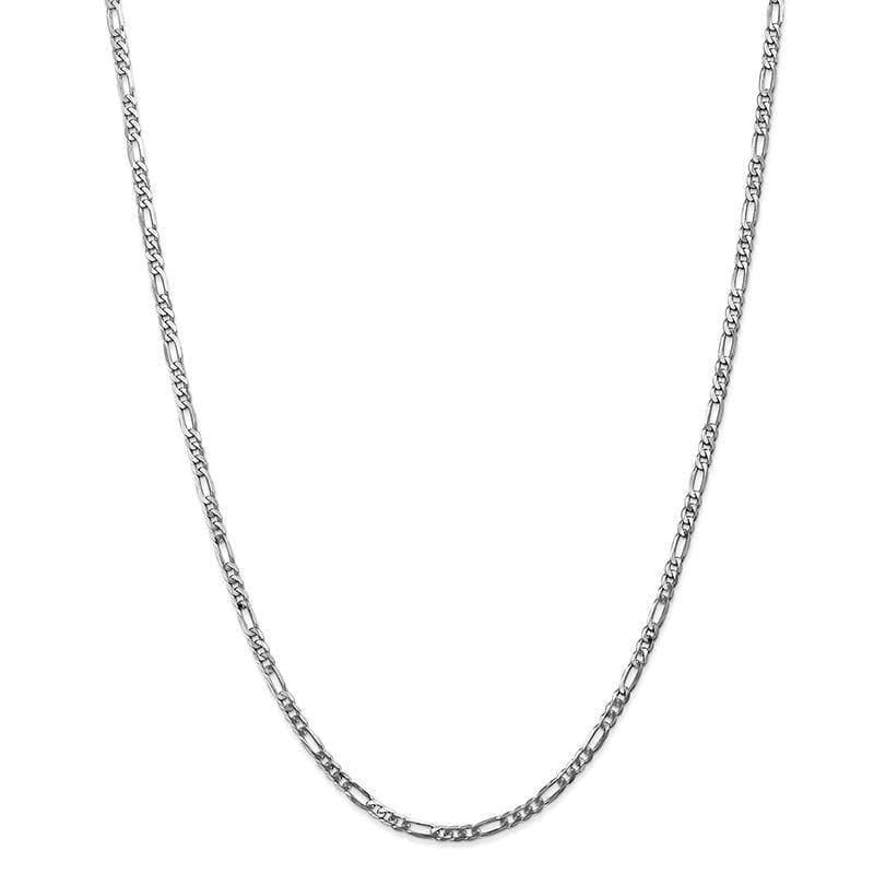 14k WG 3.0mm Flat Figaro Chain - Seattle Gold Grillz