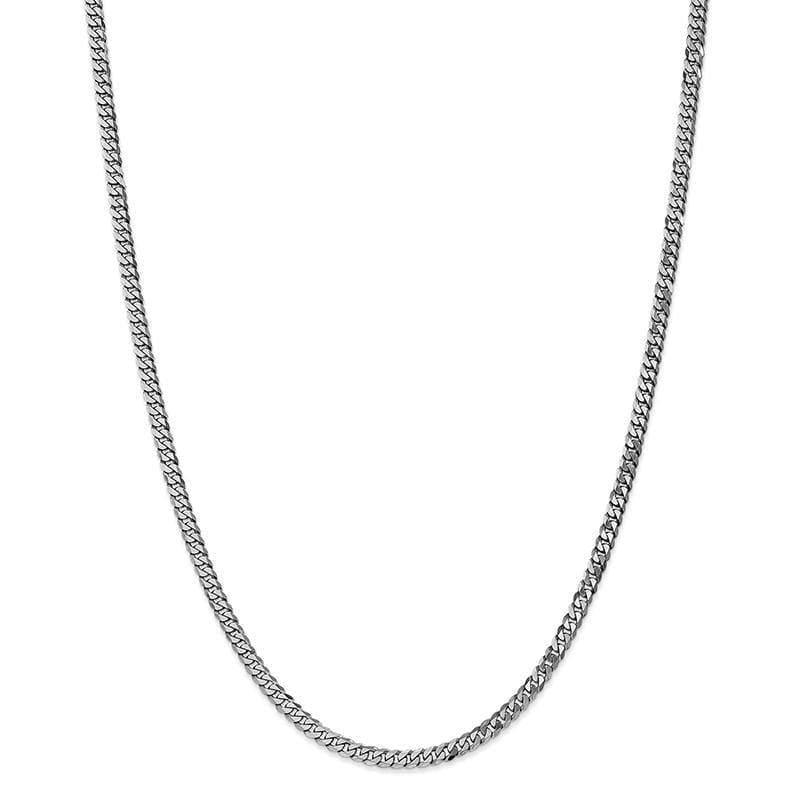 14k WG 3.2mm Flat Curb Chain - Seattle Gold Grillz