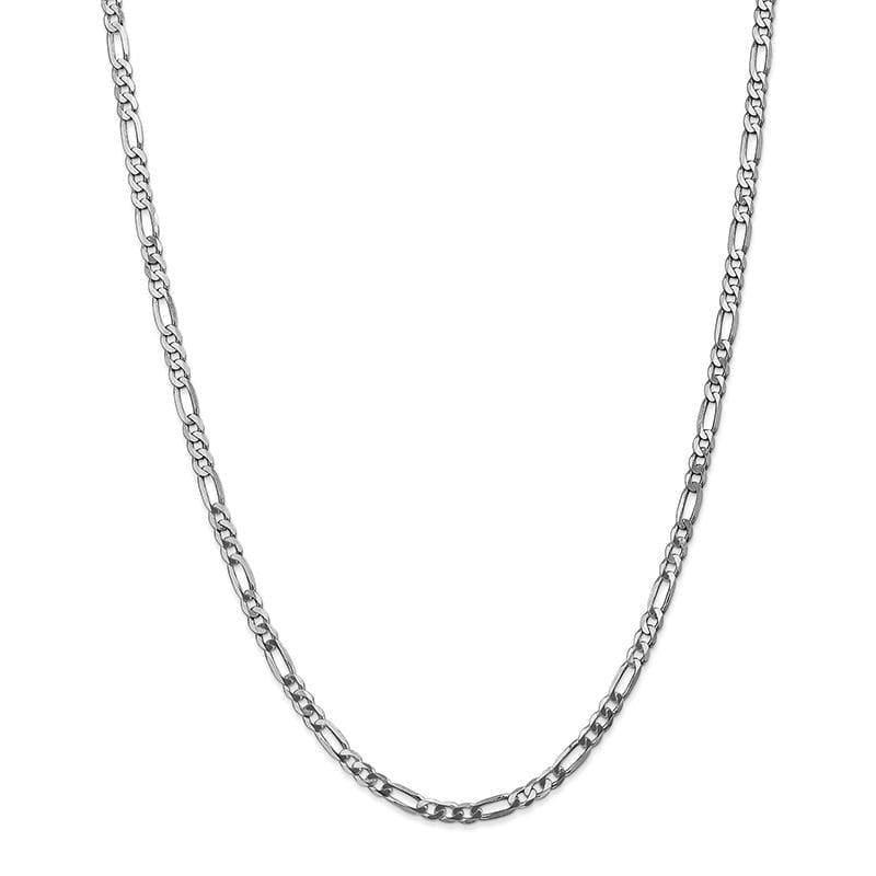 14k WG 4.0mm Flat Figaro Chain - Seattle Gold Grillz