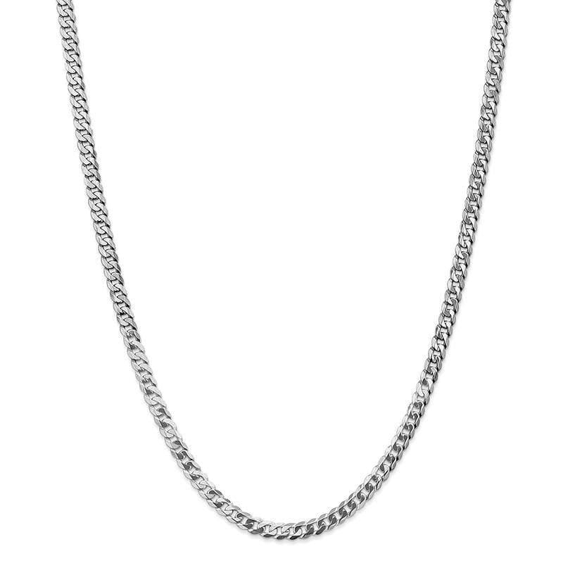 14k WG 4.50mm Flat Curb Chain - Seattle Gold Grillz