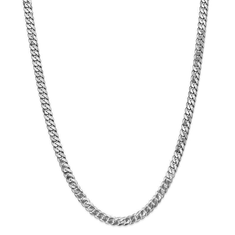 14k WG 6.5mm Flat Curb Chain - Seattle Gold Grillz