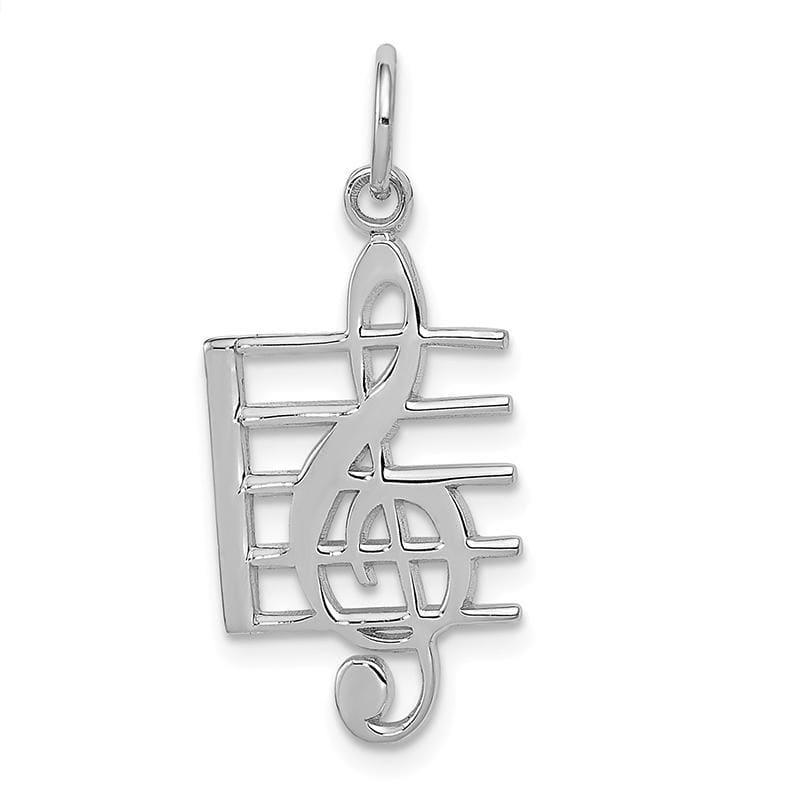 14k WG Music Note Charm - Seattle Gold Grillz