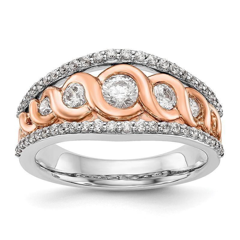 14K White & Rose Band Mounting - Seattle Gold Grillz