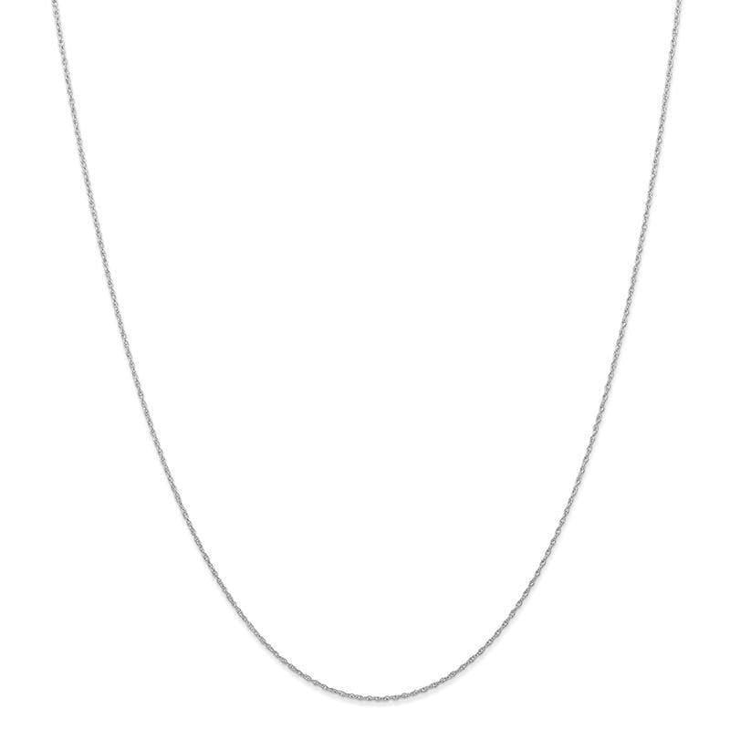14k White Gold 0.6mm Carded Cable Rope Chain - Seattle Gold Grillz