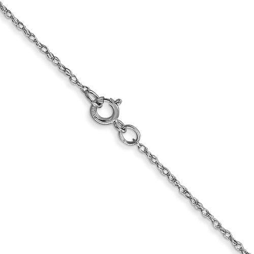 14k White Gold 0.6mm Carded Cable Rope Chain - Seattle Gold Grillz