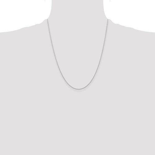 14k White Gold 0.6mm Carded Cable Rope Chain - Seattle Gold Grillz