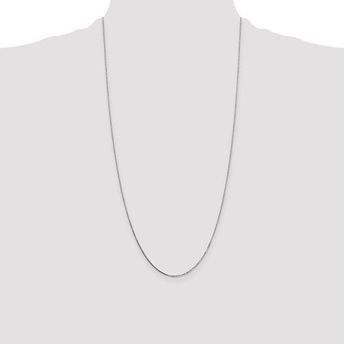 14k White Gold 0.7mm Box Chain - Seattle Gold Grillz