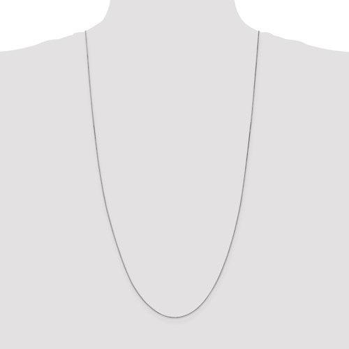 14k White Gold 0.7mm Box Chain - Seattle Gold Grillz