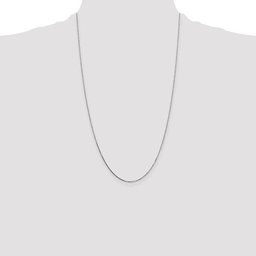 14k White Gold 0.7mm Box Chain - Seattle Gold Grillz