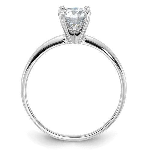 14k White Gold 0.80ct 6 mm Round Colorless Moissanite Solitaire Ring - Seattle Gold Grillz
