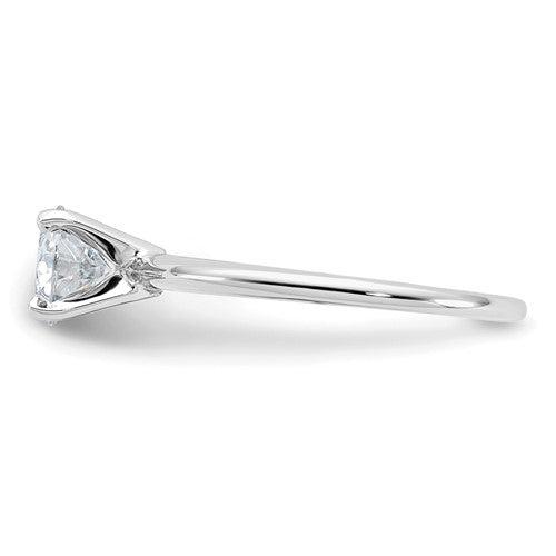 14k White Gold 0.80ct 6 mm Round Colorless Moissanite Solitaire Ring - Seattle Gold Grillz