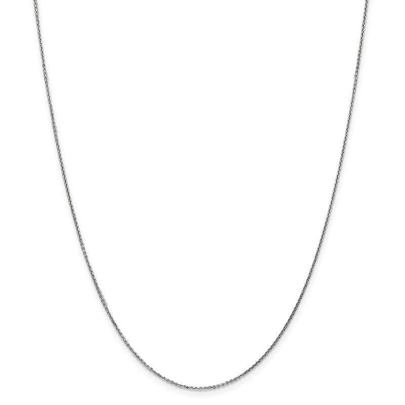 14k White Gold 0.95mm 14" Solid Diamond Cut Cable Chain - Seattle Gold Grillz