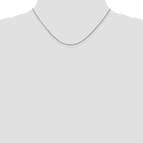 14k White Gold 0.95mm Carded Cable Rope Chain - Seattle Gold Grillz