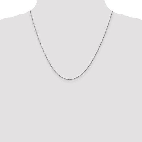 14k White Gold 0.95mm Carded Cable Rope Chain - Seattle Gold Grillz