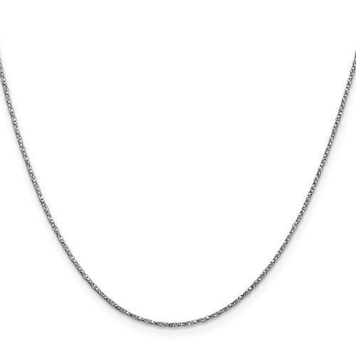 14k White Gold 0.95mm Twisted Box Chain - Seattle Gold Grillz