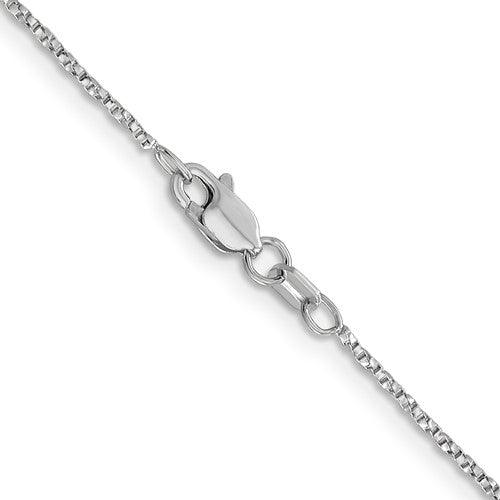 14k White Gold 0.95mm Twisted Box Chain - Seattle Gold Grillz