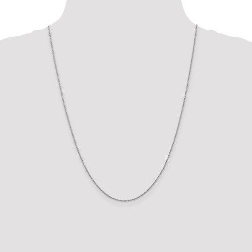 14k White Gold 0.95mm Twisted Box Chain - Seattle Gold Grillz