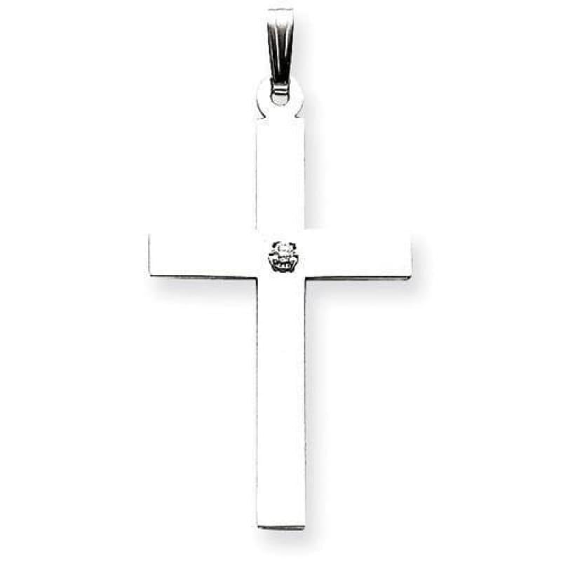 14k White Gold .03ct. Diamond Cross Pendant - Seattle Gold Grillz