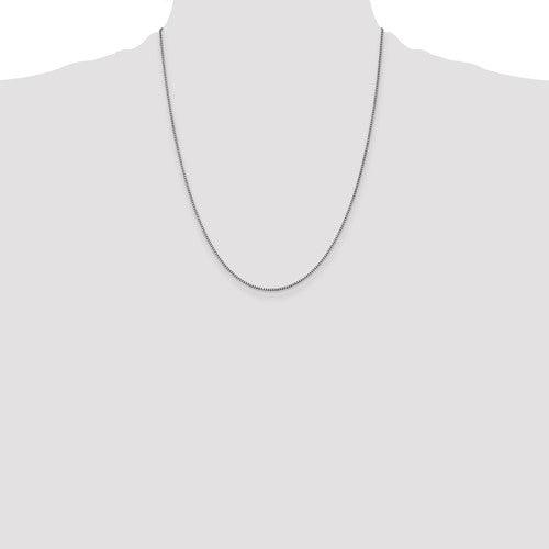 14k White Gold 1.05mm Box Chain - Seattle Gold Grillz