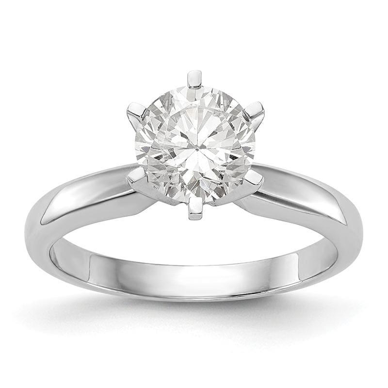 14k White Gold 1.25ct. Medium-Wt Pointed-Shoulder 6-Prong Ring Mountin - Seattle Gold Grillz