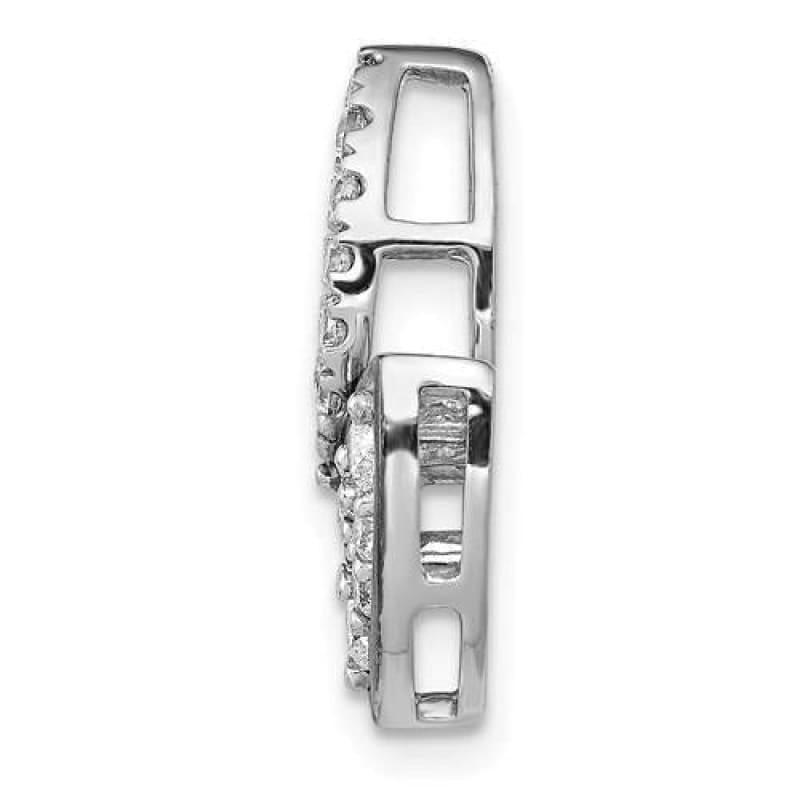 14k White Gold 1-2ct Diamond Fancy Leaf Chain Slide - Seattle Gold Grillz