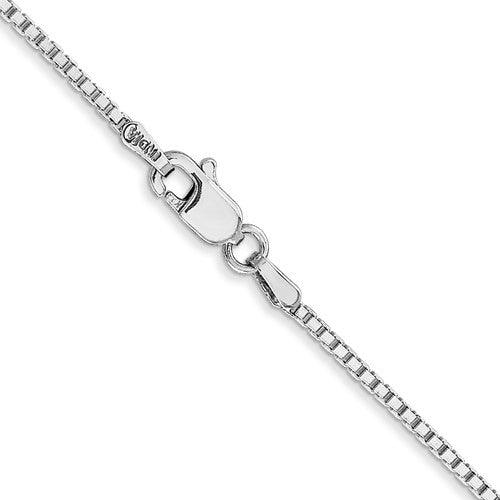 14k White Gold 1.3mm Box Chain - Seattle Gold Grillz
