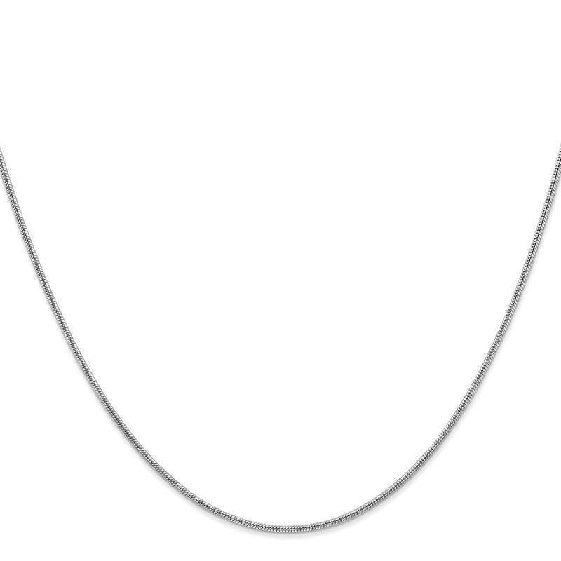 14k White Gold 1.3mm Round Snake Chain - Seattle Gold Grillz