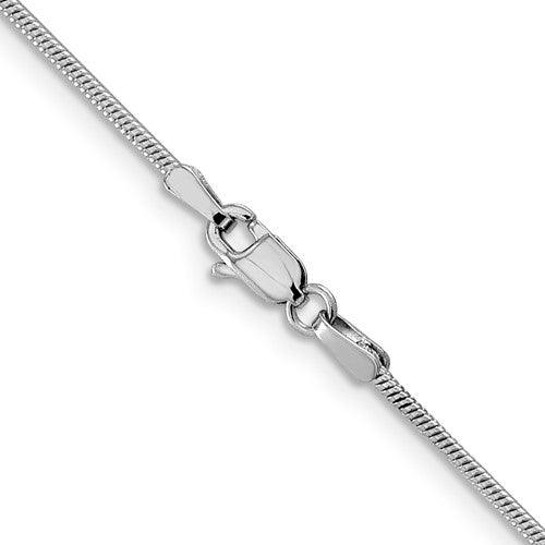 14k White Gold 1.3mm Round Snake Chain - Seattle Gold Grillz